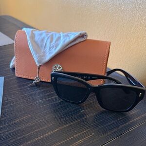 Tory Burch Black Sunglasses with Orange Case